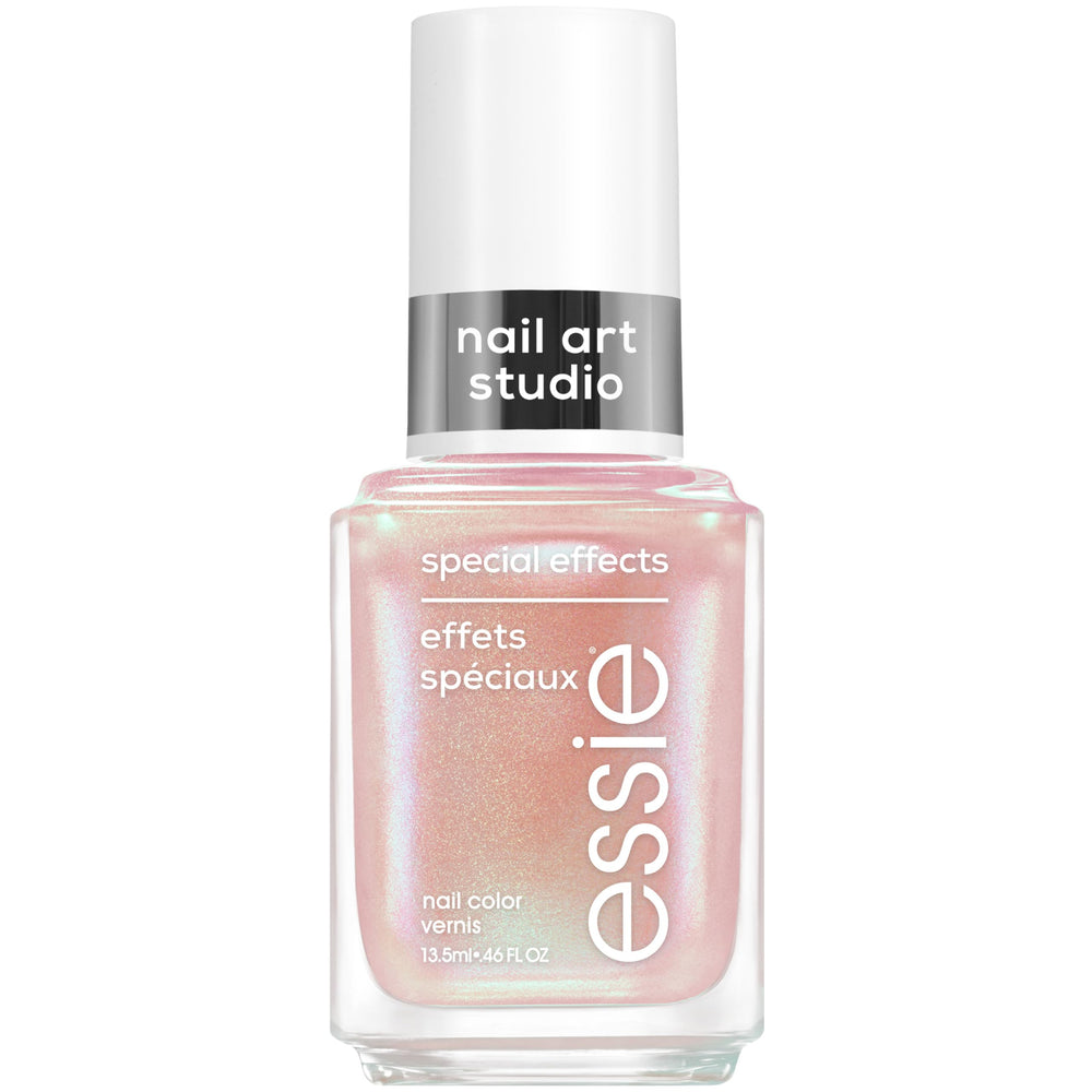 essie bottle front view showing peach chrome finish benefit shine