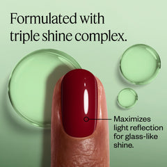 essie glazed chrome applied on light nail swatch showcasing luminous effect