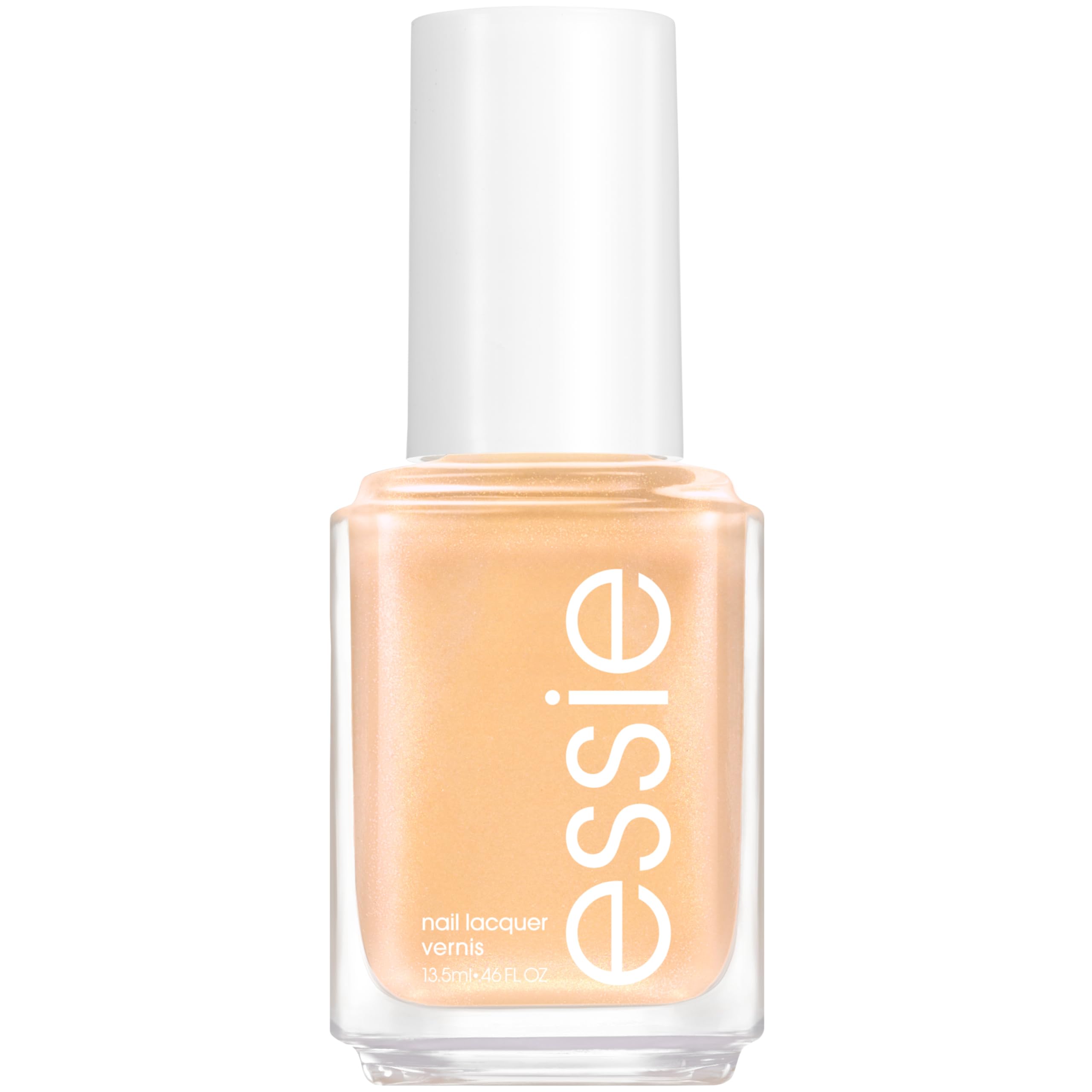 essie front bottle showing neutral pink-beige shade and glossy finish benefit