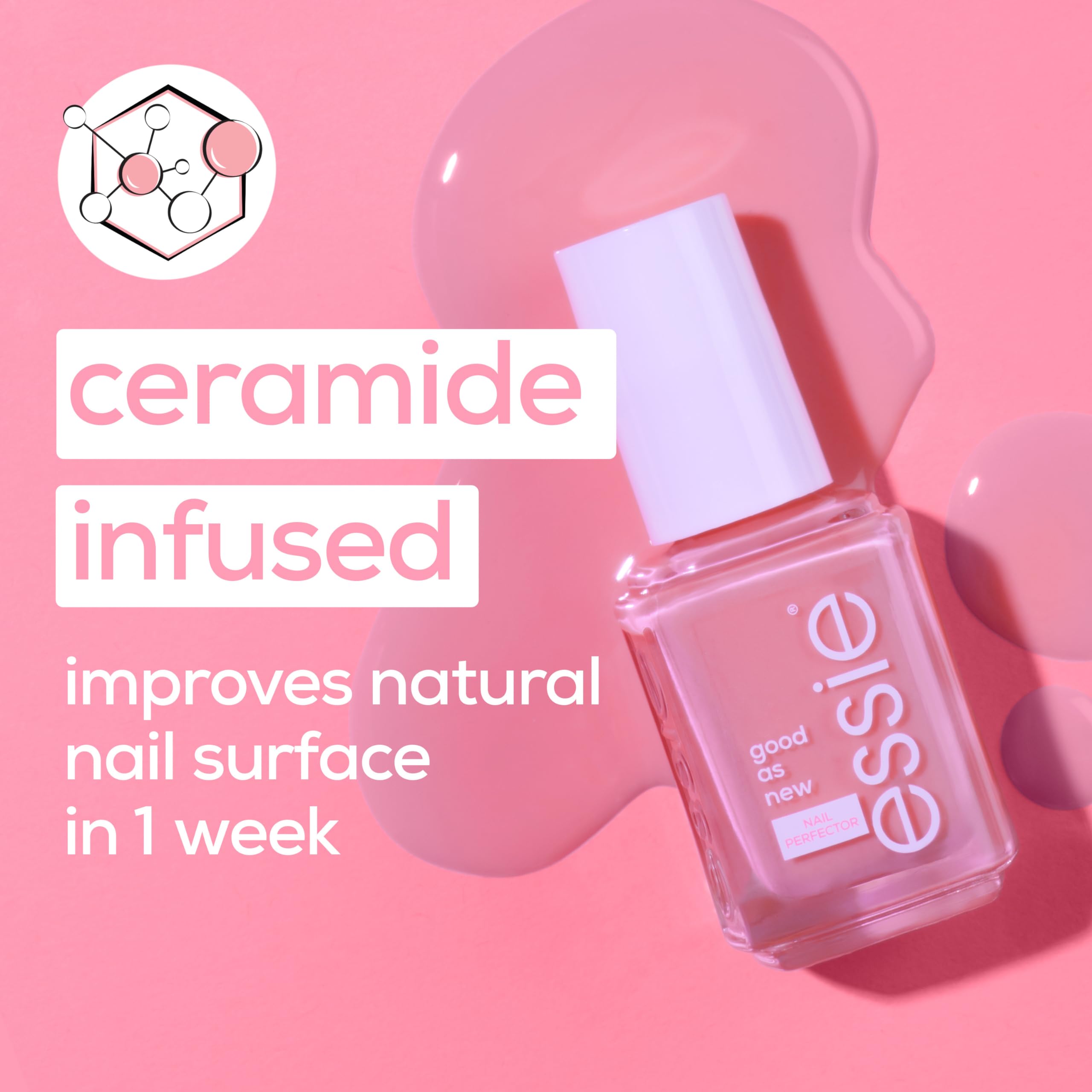 essie product applied on a natural nail demonstrating instant texture improvement