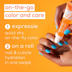 essie hand applying roll-on to cuticles showing instant conditioning benefit