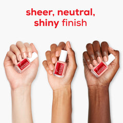 essie in-use application on fingernail showing protective overlay benefit