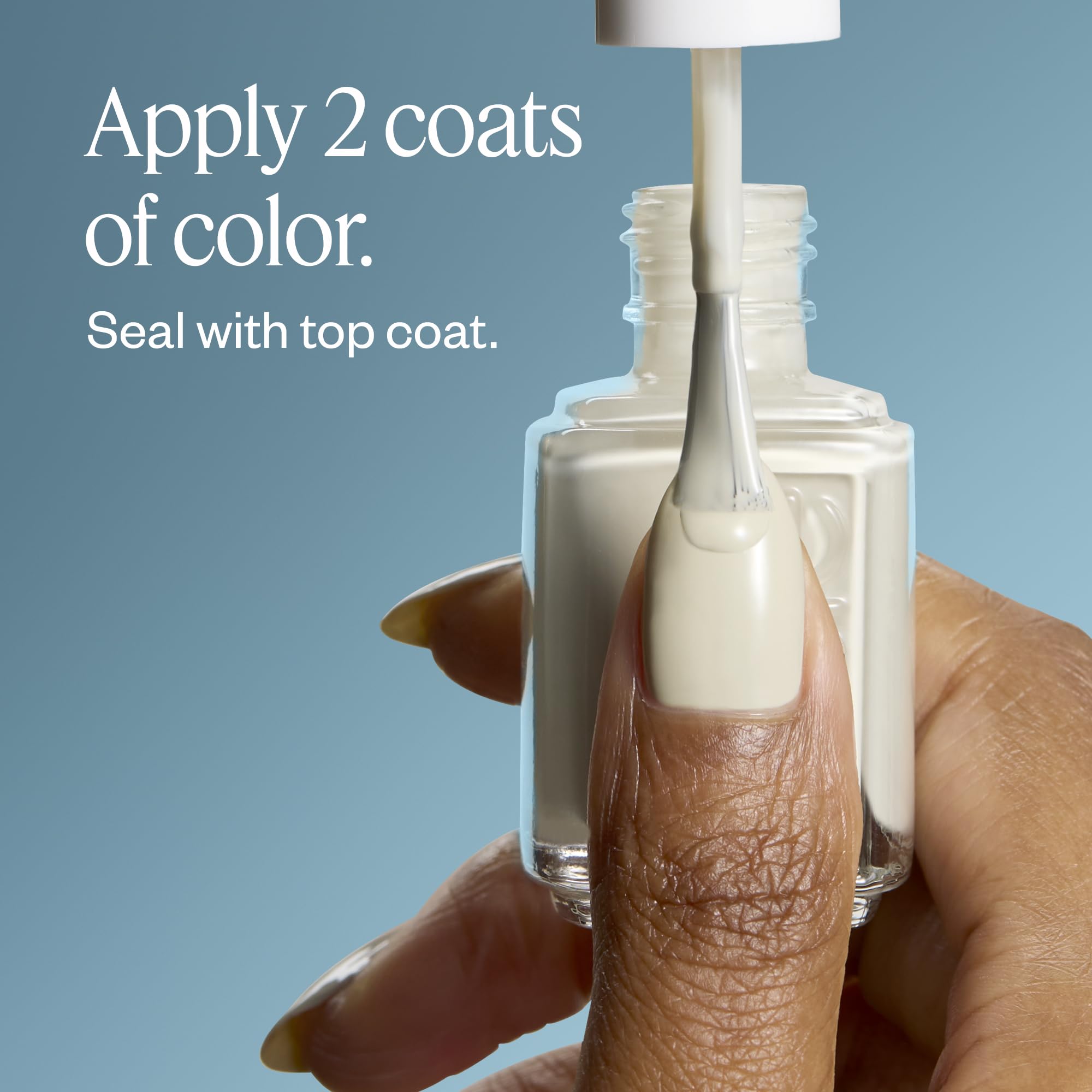 essie back label ingredients view showing vegan, 8-free reassurance