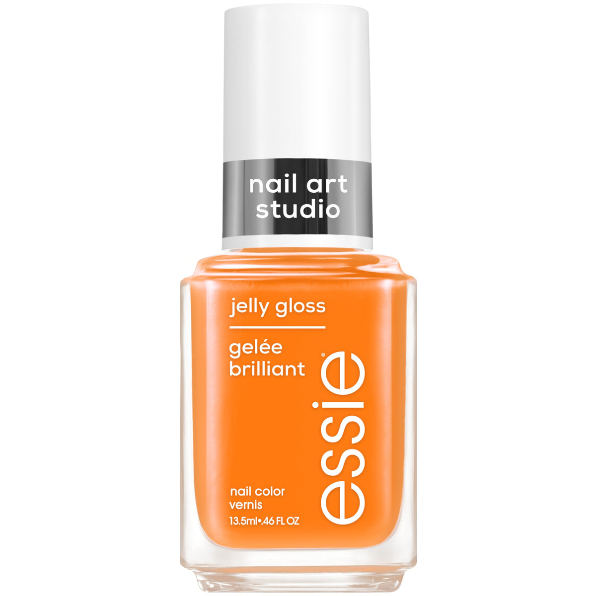 essie front bottle showing apricot jelly color and glossy finish benefit