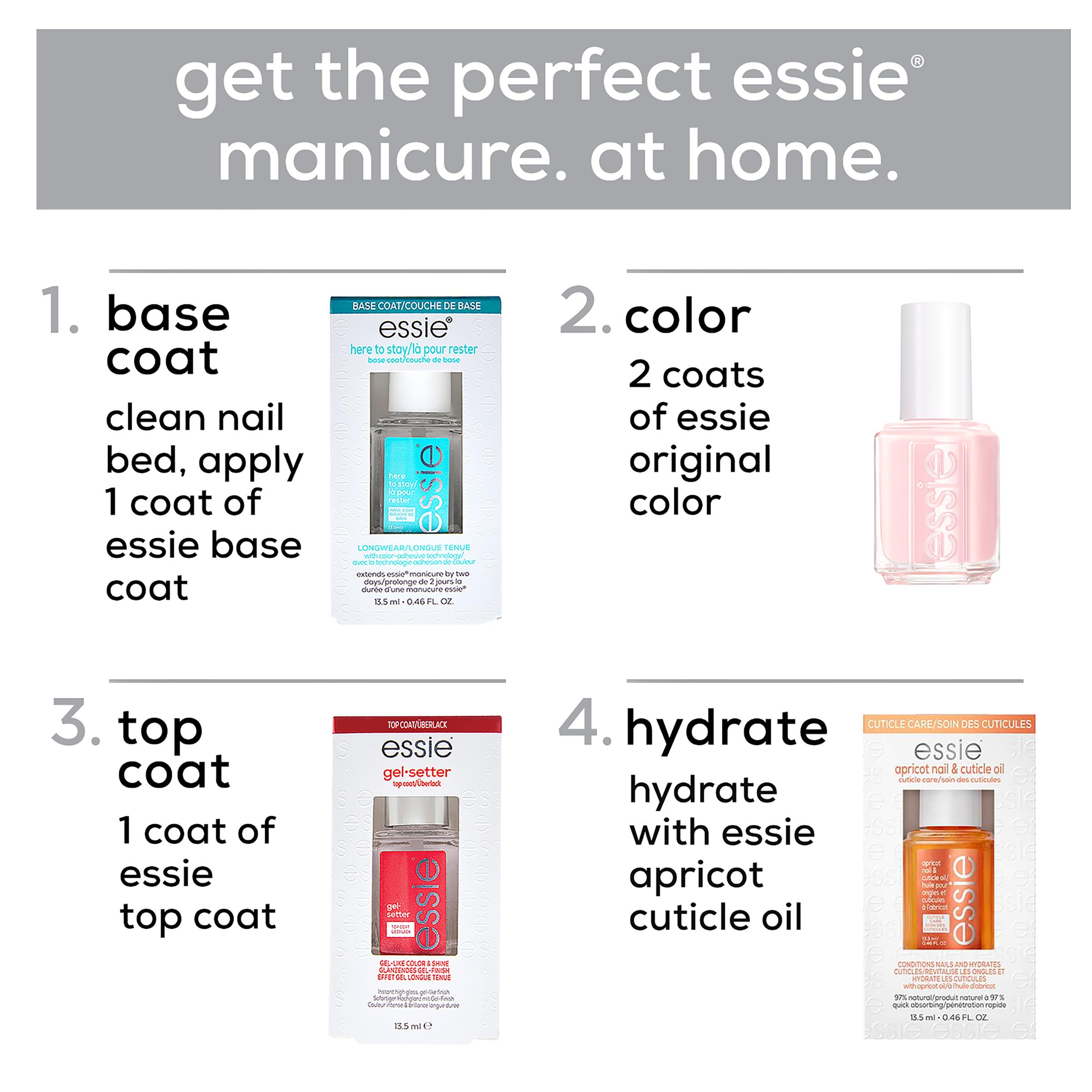 essie label and ingredients close-up showing formula transparency benefit