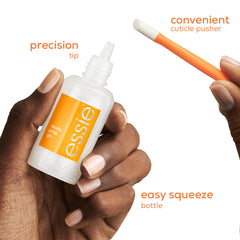 essie label close-up listing apricot oil and aloe to nourish cuticles