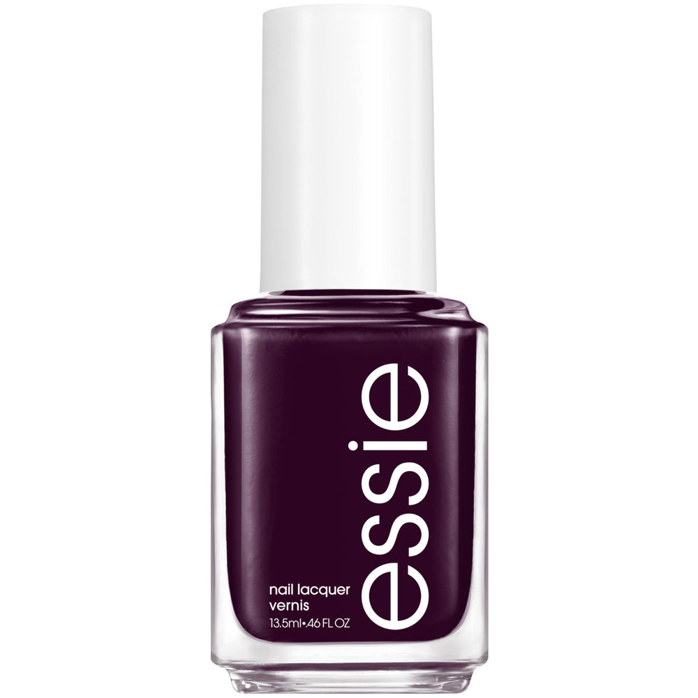essie front bottle showing deep purple shade for polished look
