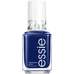 essie License To Thrill front bottle showing deep blue cream shade and glossy finish