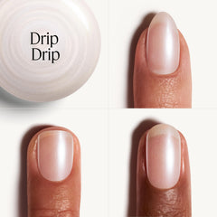 essie Liquid Diamonds swatch fan showing sheer white diamond sparkle on nails