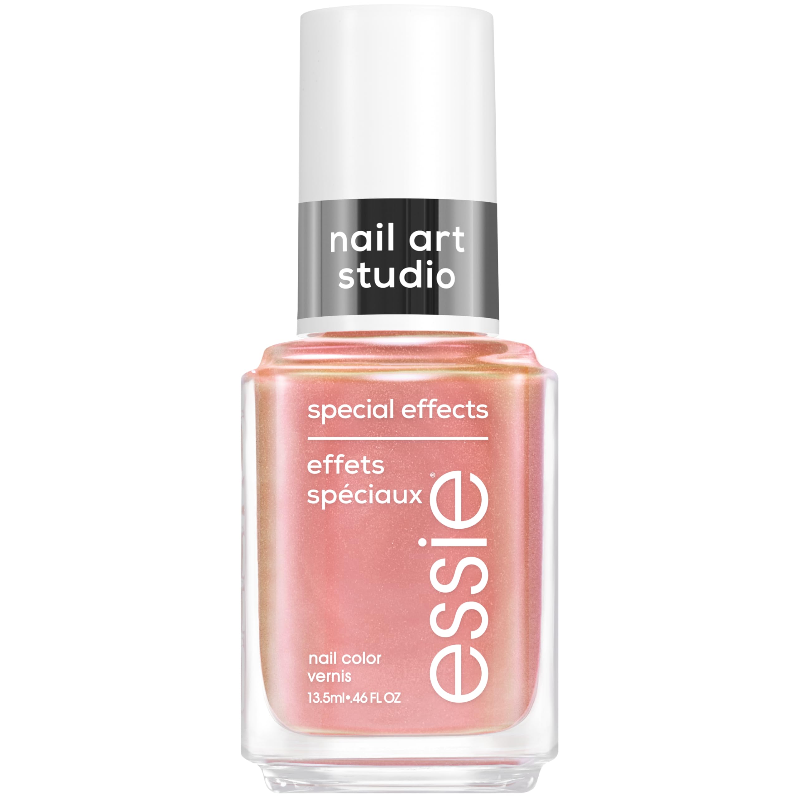 essie bottle front view showing Liquid Sunrise and elegant finish benefit