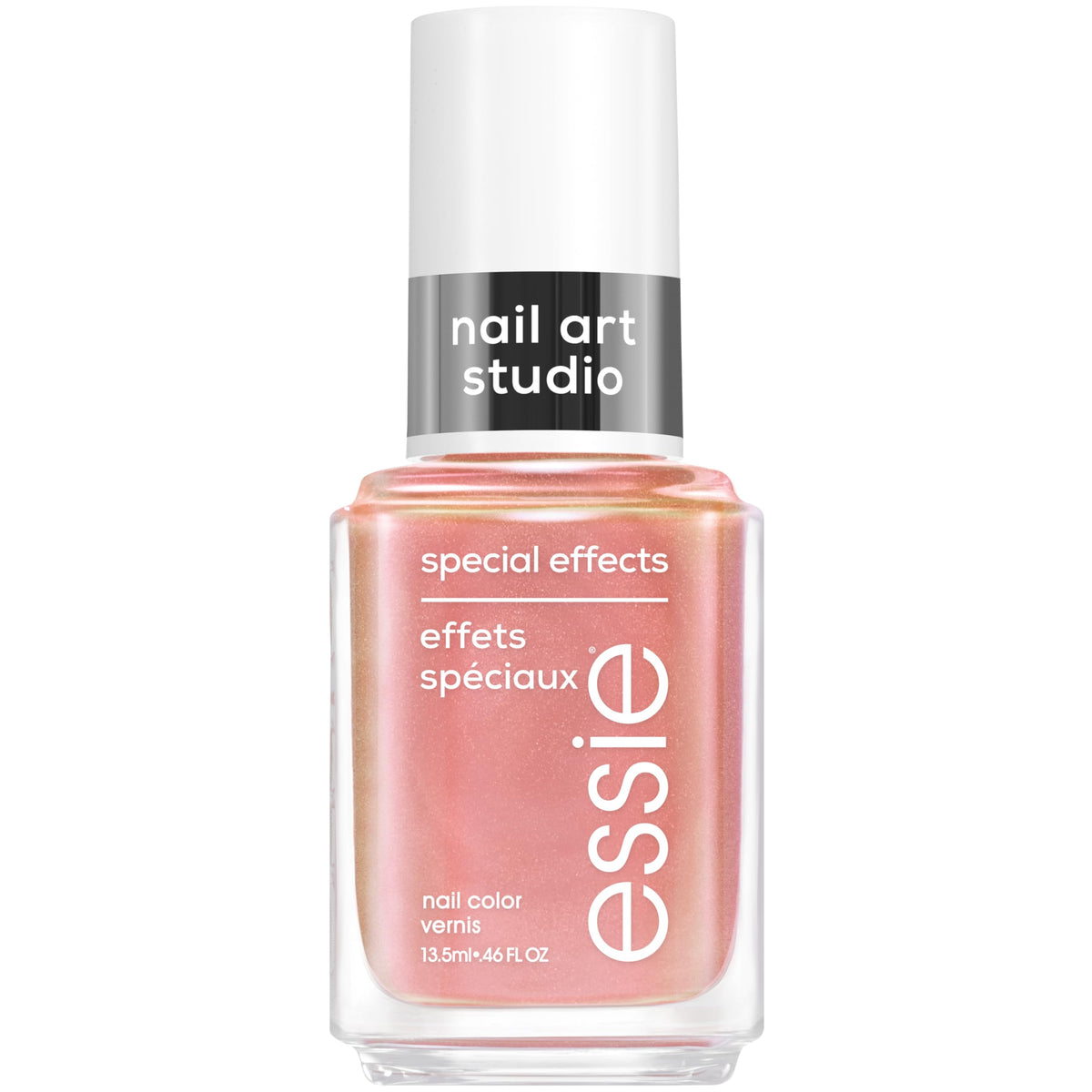 essie bottle front view showing Liquid Sunrise and elegant finish benefit