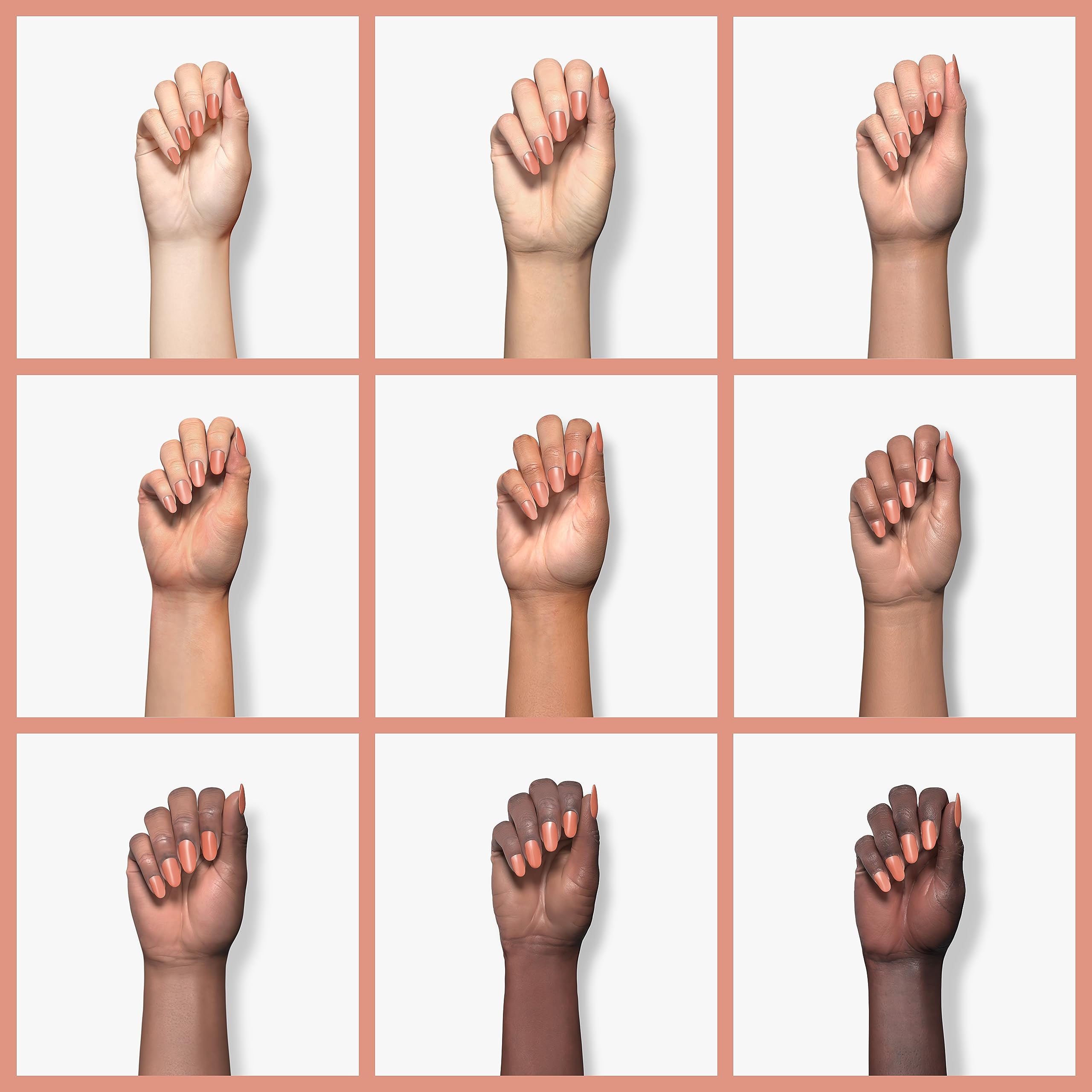 essie swatch on a fingertip displaying creamy camel finish and wearable sophistication