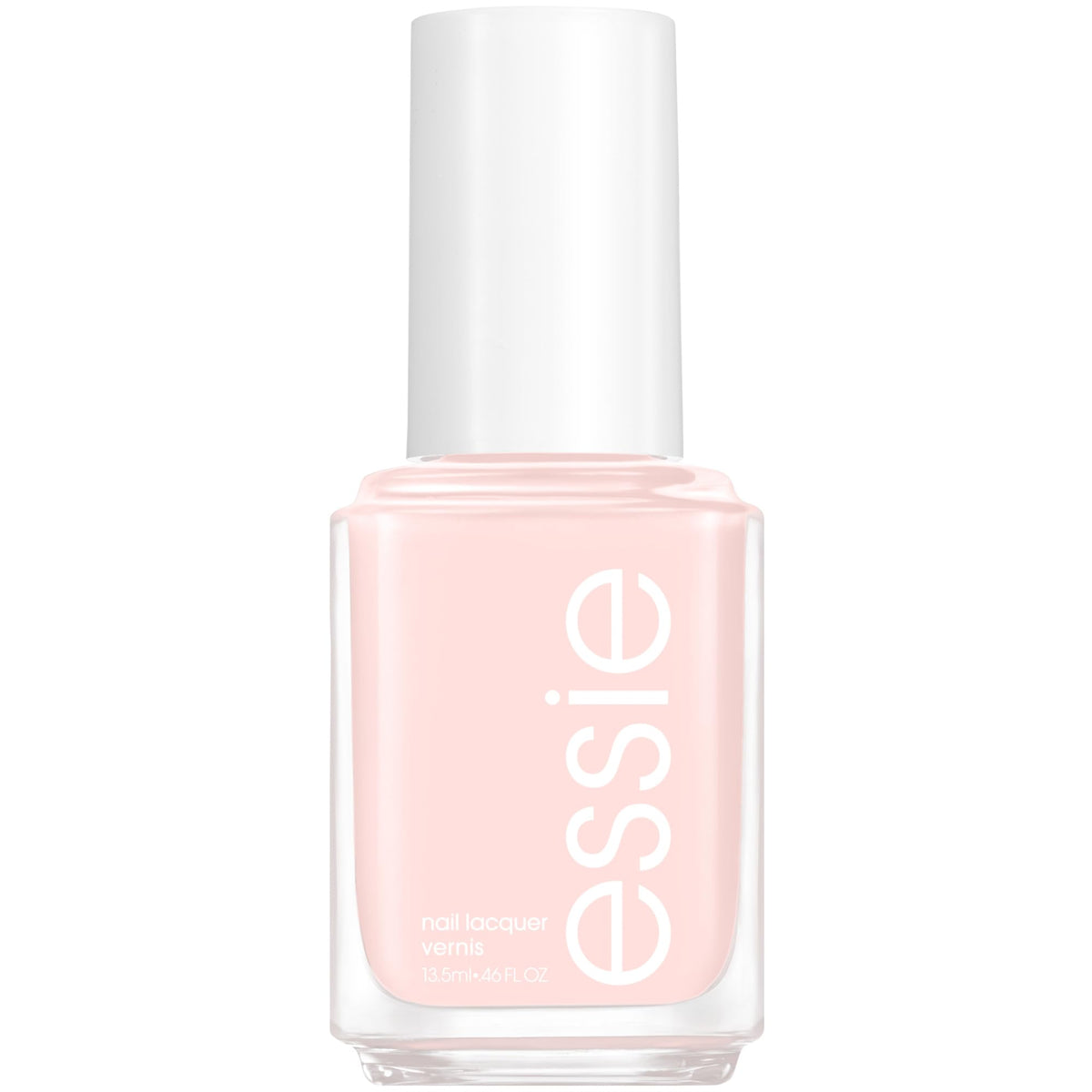 essie bottle front view showing sheer pink color and glossy finish