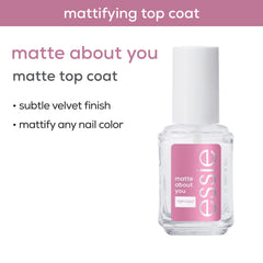 nail close-up with essie matte finish showing velvet texture benefit