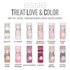 essie polish applied in two coats on nails giving even glossy finish