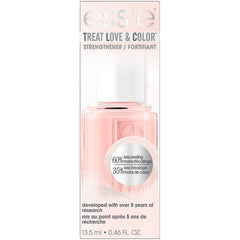 essie bottle front view showing Minimally Modest powdery pink and label benefit