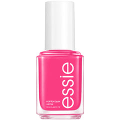 essie front bottle showing hot pink shade and glossy finish benefit