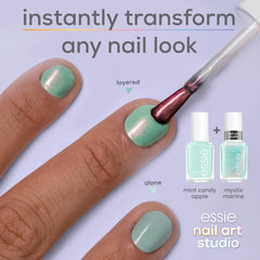 close-up of Mystic Marine polish finish revealing duochrome shimmer on nail