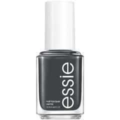 essie front bottle showing On Mute charcoal shade and glossy finish