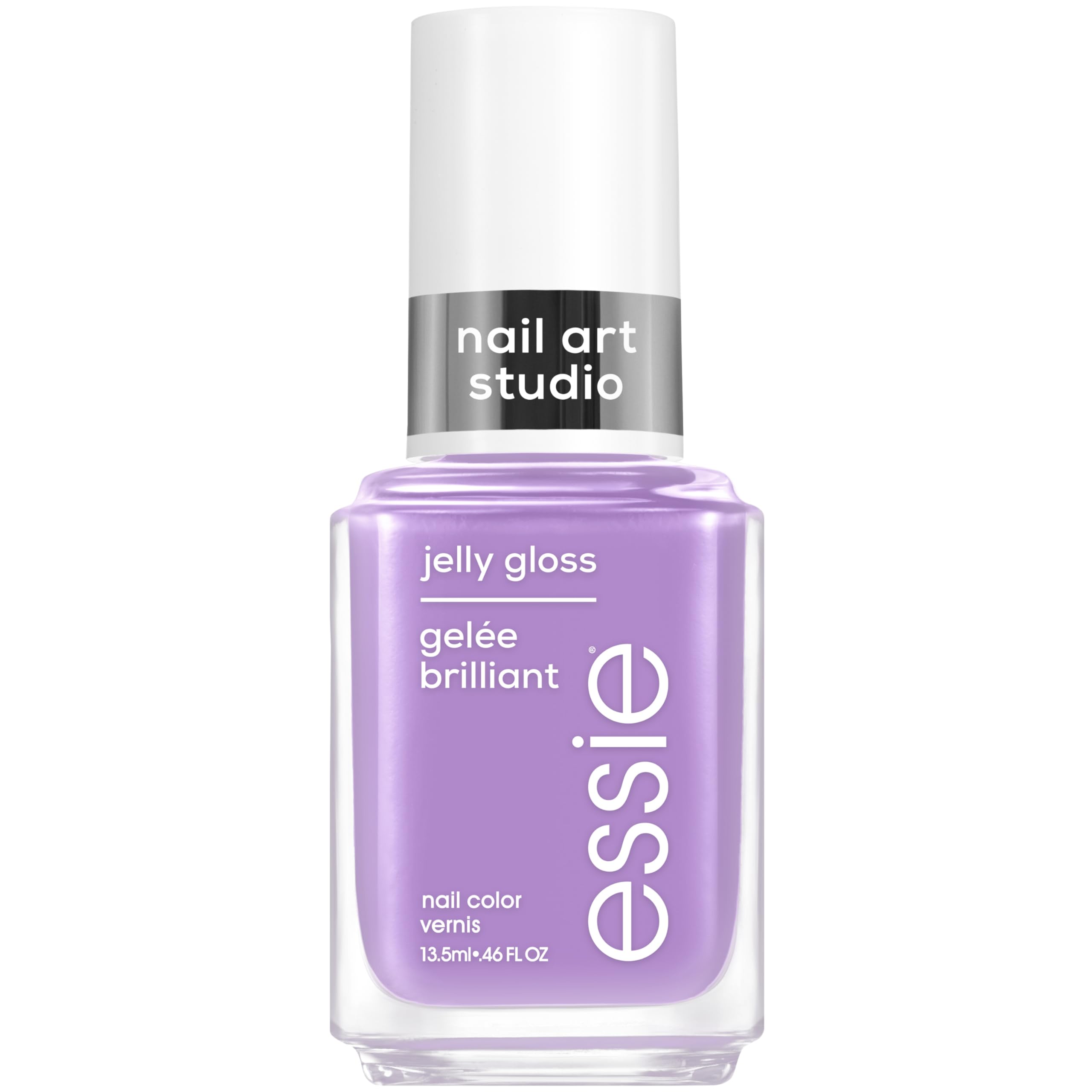 essie bottle front view showing orchid jelly color and glossy finish benefit