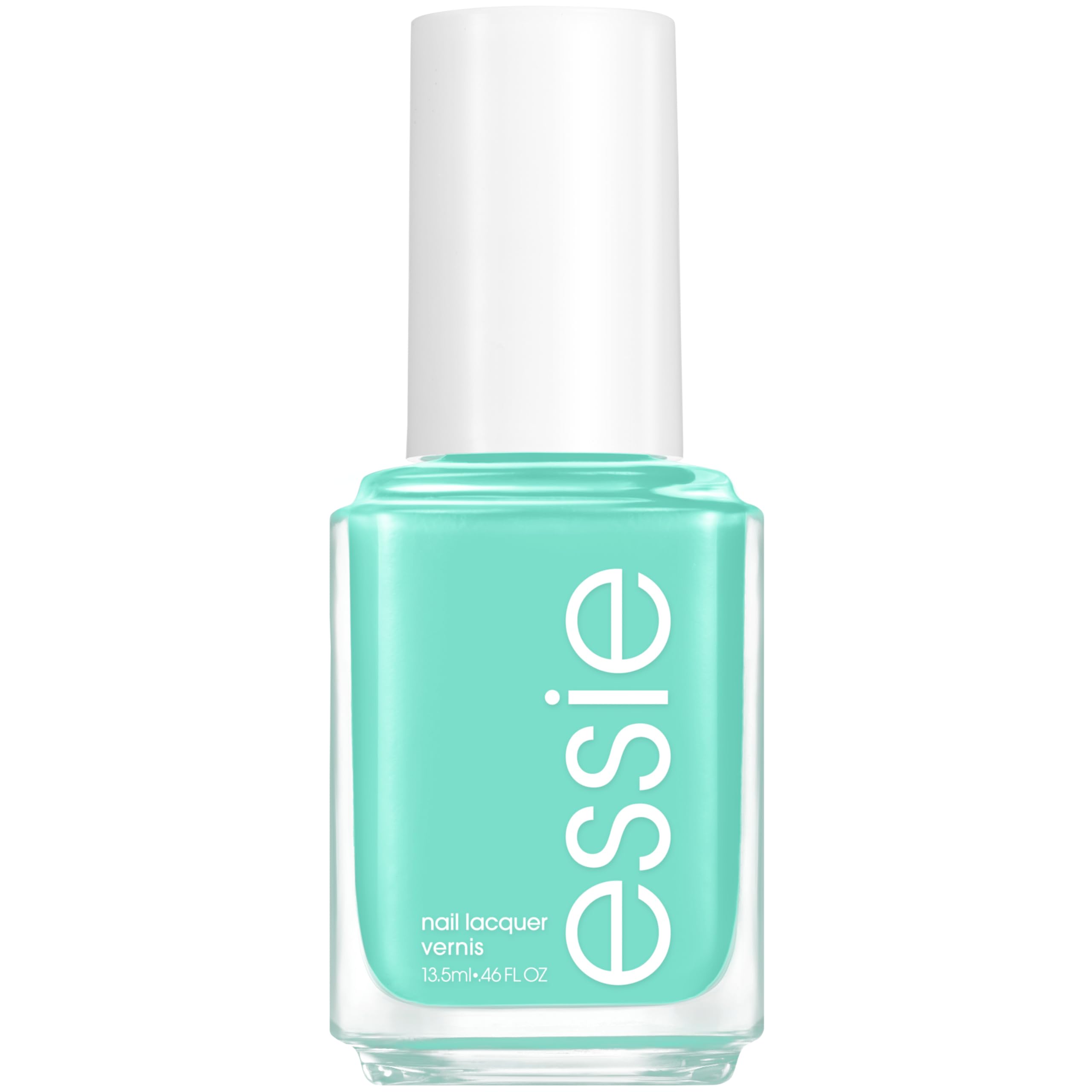 essie front bottle showing vibrant turquoise and salon finish