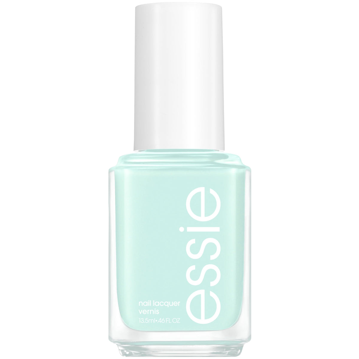 essie bottle front view showing mint color and glossy benefit