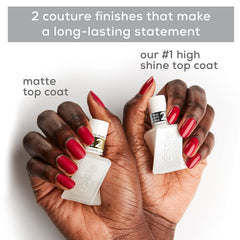 essie bottle in hand for size comparison and clear view of 0.46 fl oz capacity