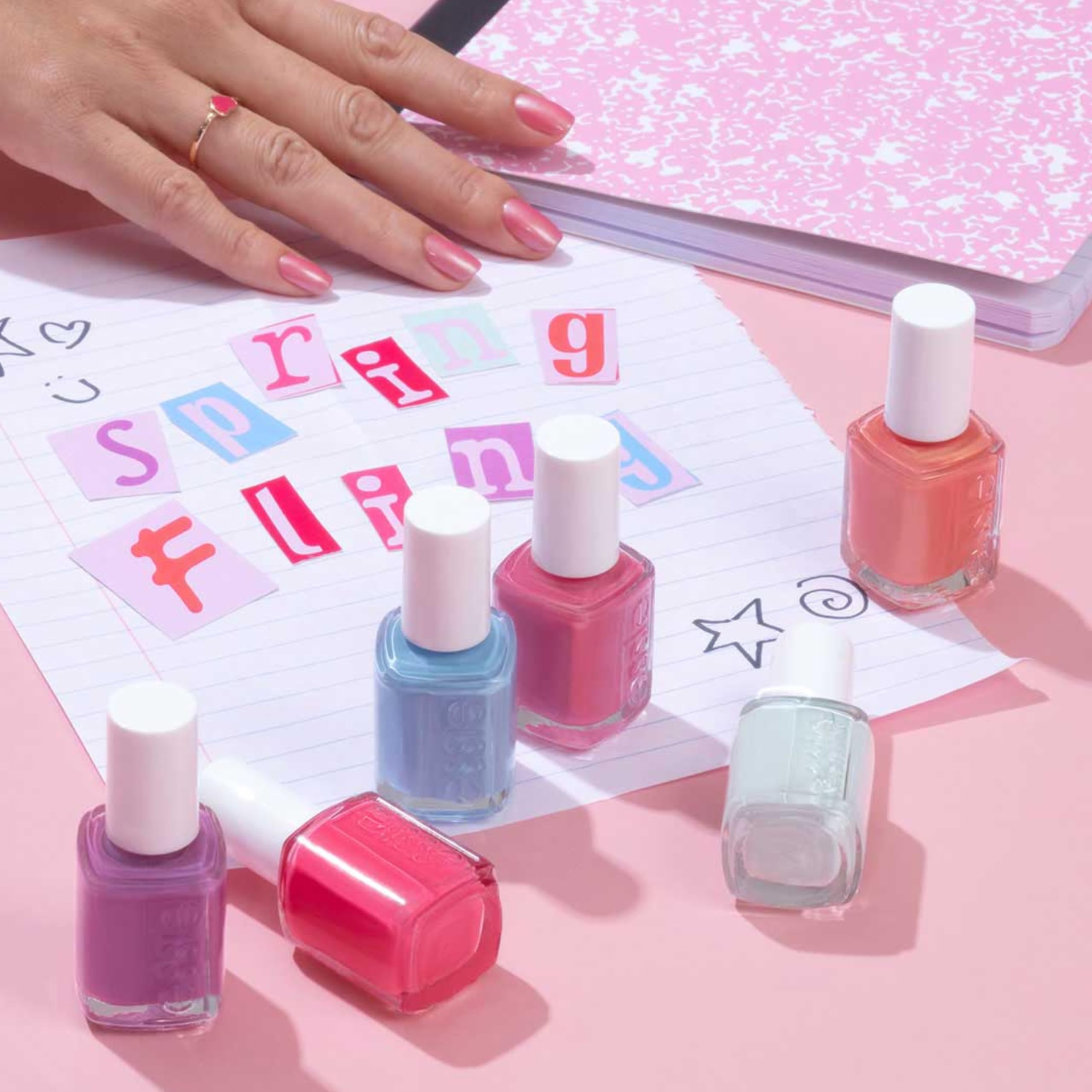 essie hands wearing Spring Fling in lifestyle setting showing wearable elegance