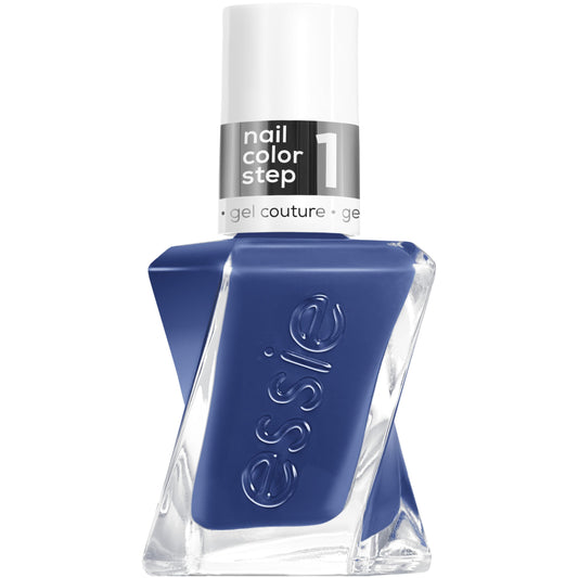 essie Statement Peace front bottle showing rich blue shade and sleek packaging benefit: clear shade view