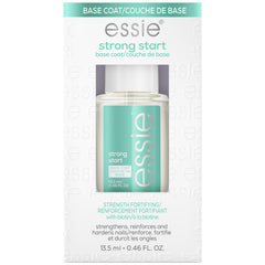 essie bottle front view showing clear strengthening base coat benefit