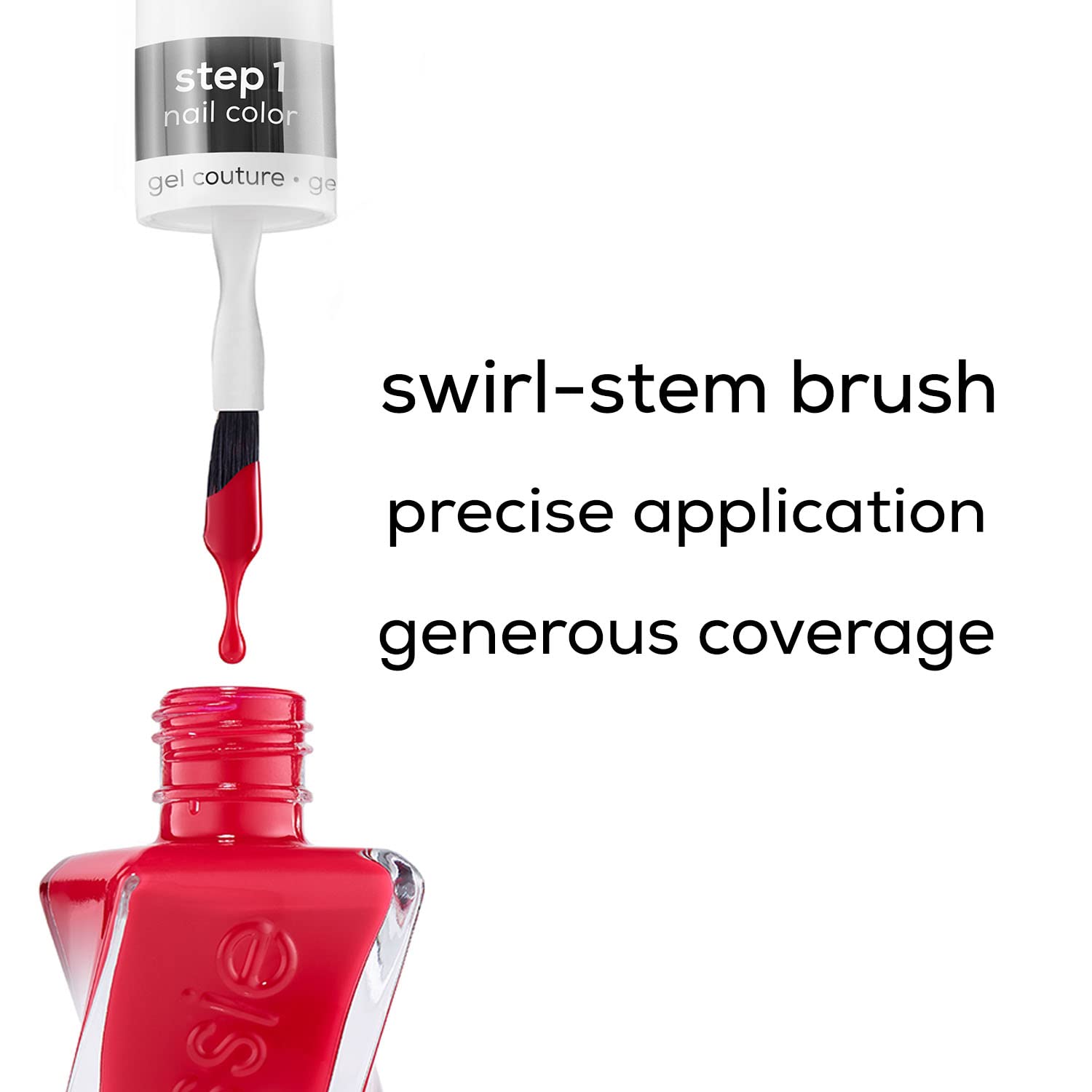 essie swatch on fingernails under studio light showing glossy gel-like finish and true color