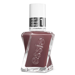 essie bottle front view showing neutral taupe shade and vegan label for versatile wear