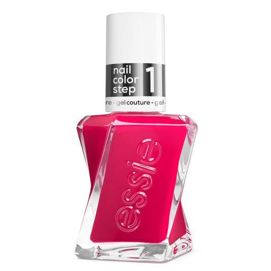 essie bottle front view showing bright fuchsia shade and glossy finish