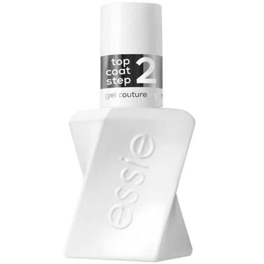 essie clear top coat bottle front view showing glossy finish benefit