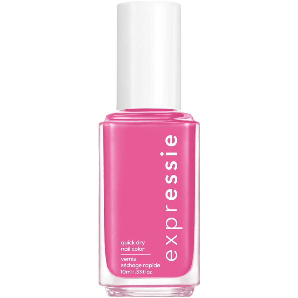 essie bottle front view showing Trick Clique hot pink and quick-dry benefit