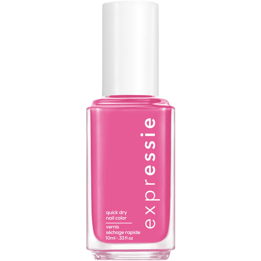 essie bottle front view showing Trick Clique hot pink and quick-dry benefit
