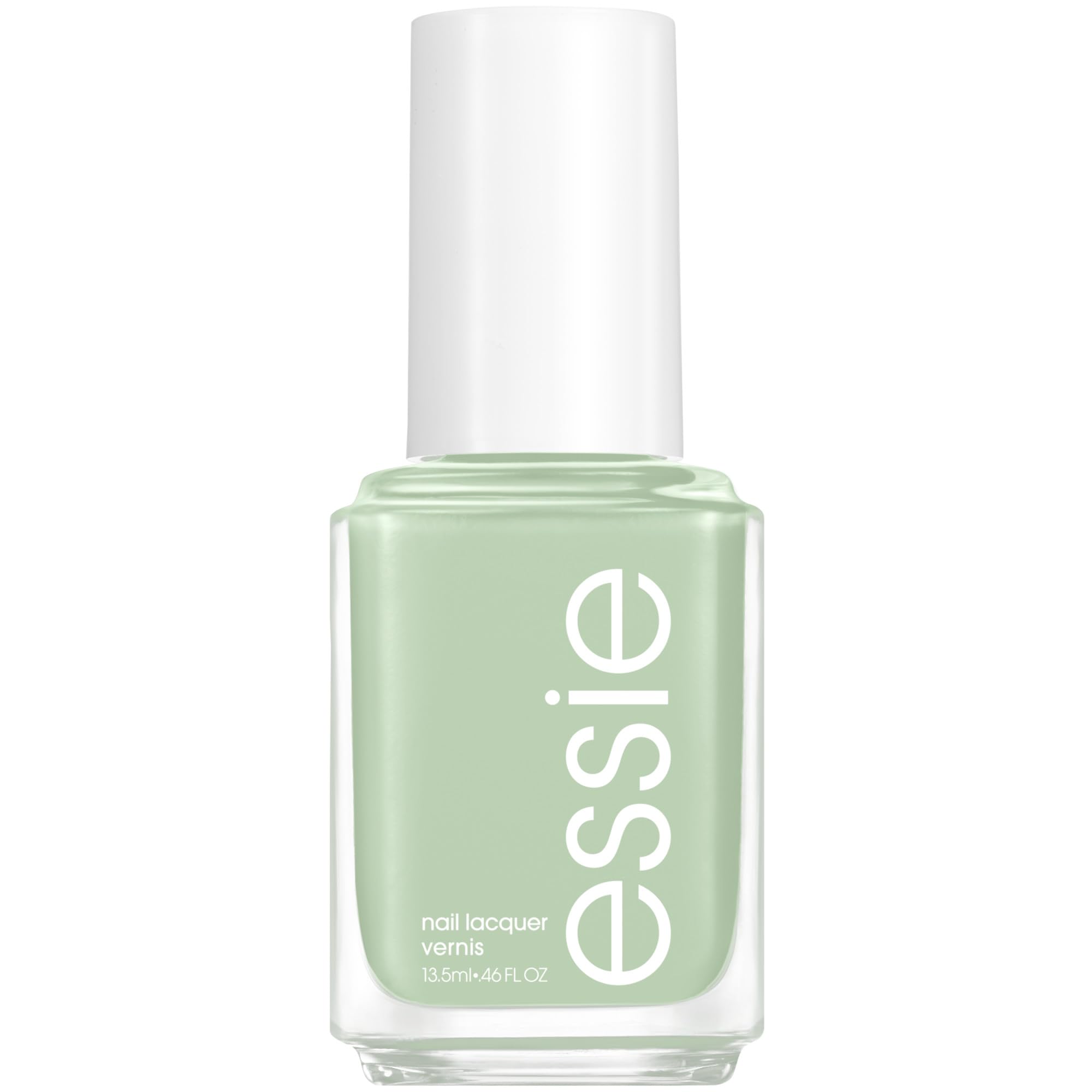essie front bottle showing glossy turquoise color and brand benefit shine