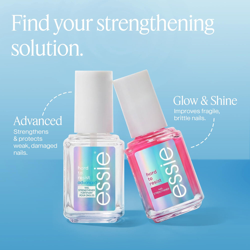 essie treatment displayed with base and top coats suggesting complete manicure routine