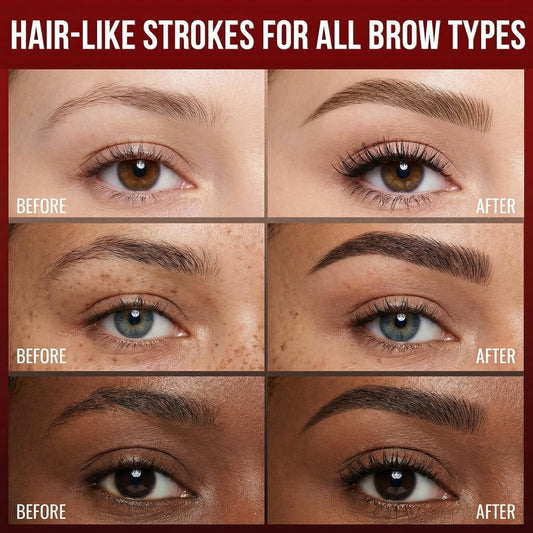 Essorall 4D square tip close-up creating hair-like strokes for realism