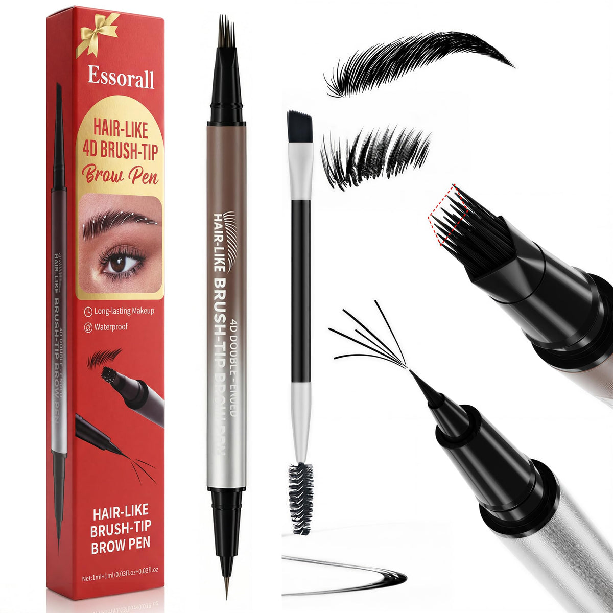 Essorall front packaging showing pencil and spoolie for easy selection