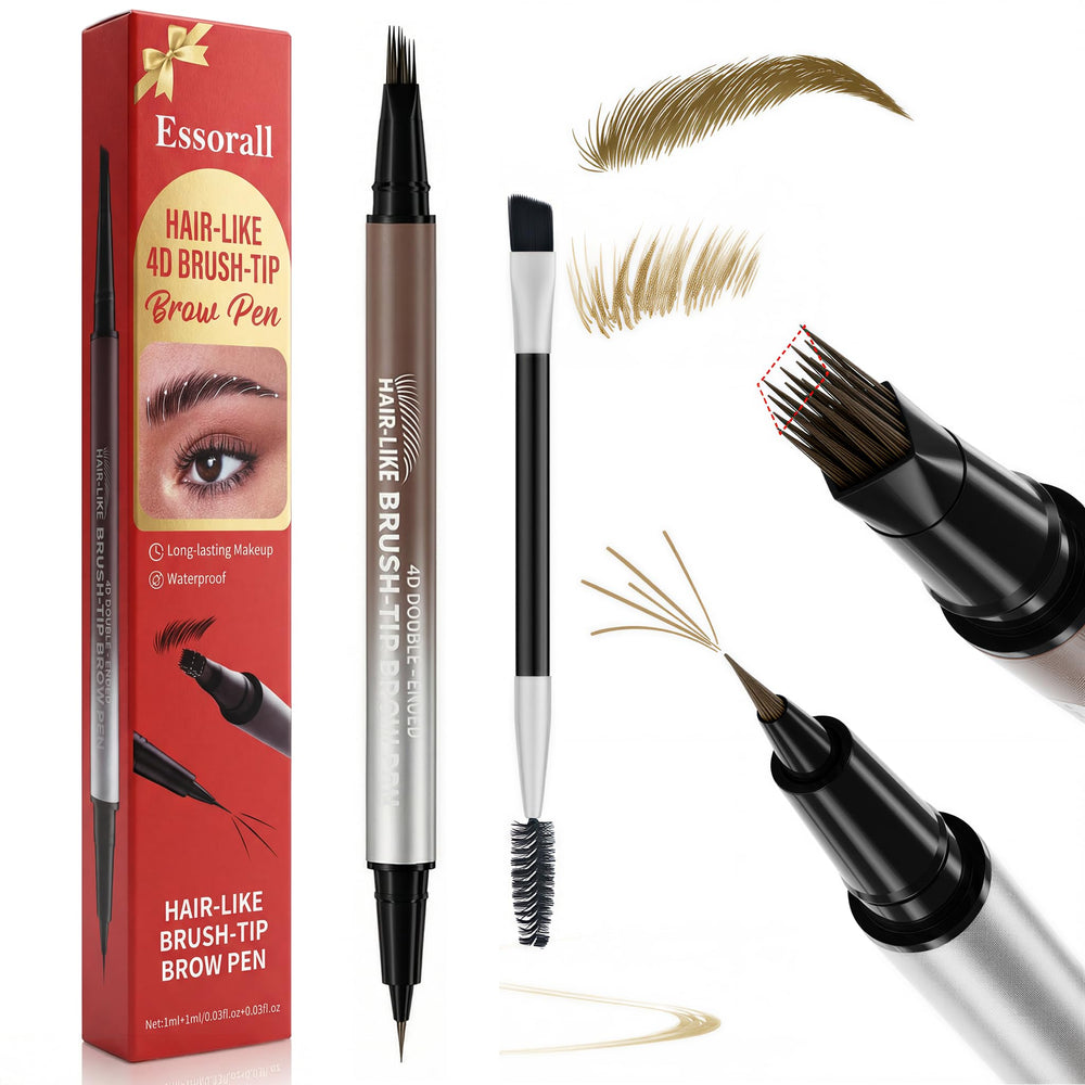 Essorall pencil front view showing dual-ended design for versatile brows
