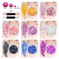 Estanoite application with finger pressing glitter onto cheek for easy use benefit