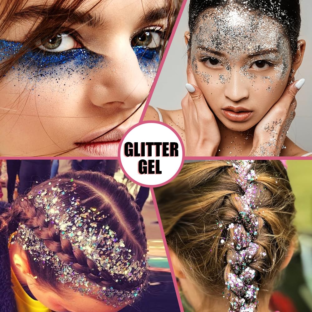 Estanoite hair highlight with gel on strands showing lasting sparkle benefit