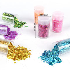Estanoite jar open with glitter detail demonstrating easy access and mixing