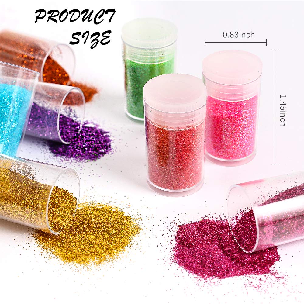 Estanoite shaker top dispenser open for controlled glitter pouring benefit