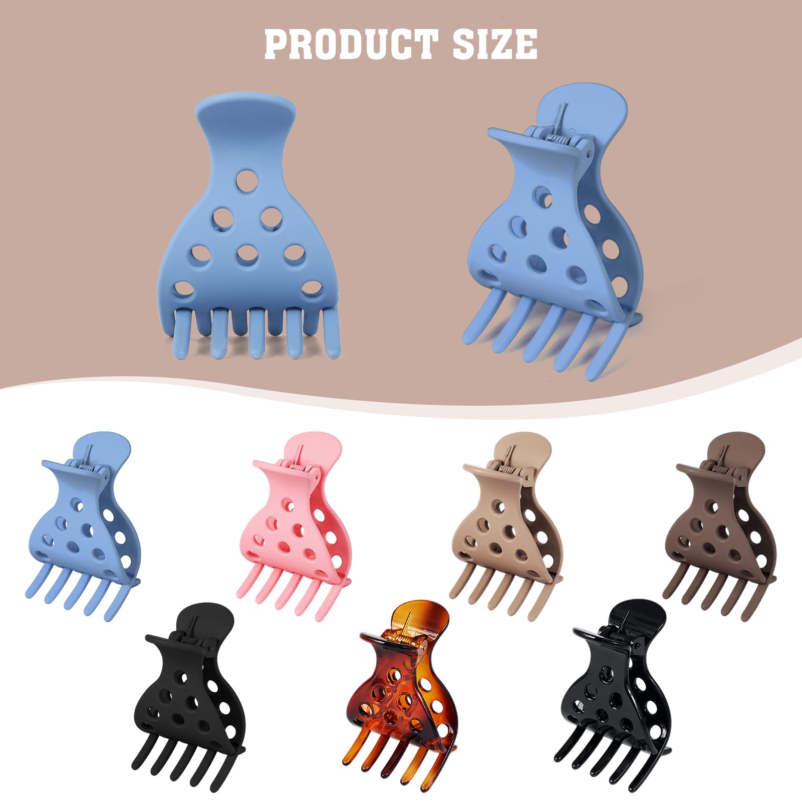 Estedro seven clips laid out flat demonstrating full set versatility for sectioning