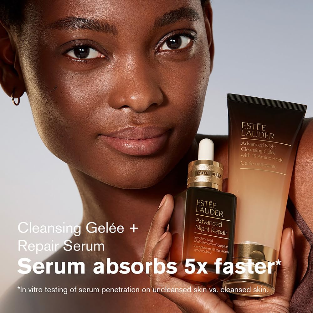 Estée Lauder cleanser next to serum illustrating improved serum absorption