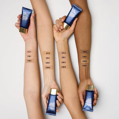 Estée Lauder before and after tattoo coverage, reveals effective concealment