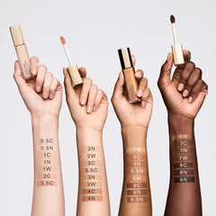 Estée Lauder concealer applied under eye demonstrating brightening and crease resistance