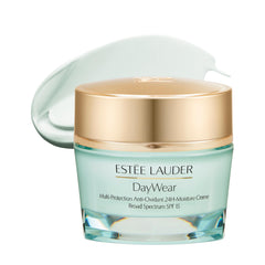 Estée Lauder jar front view showing product and moisturizing benefit